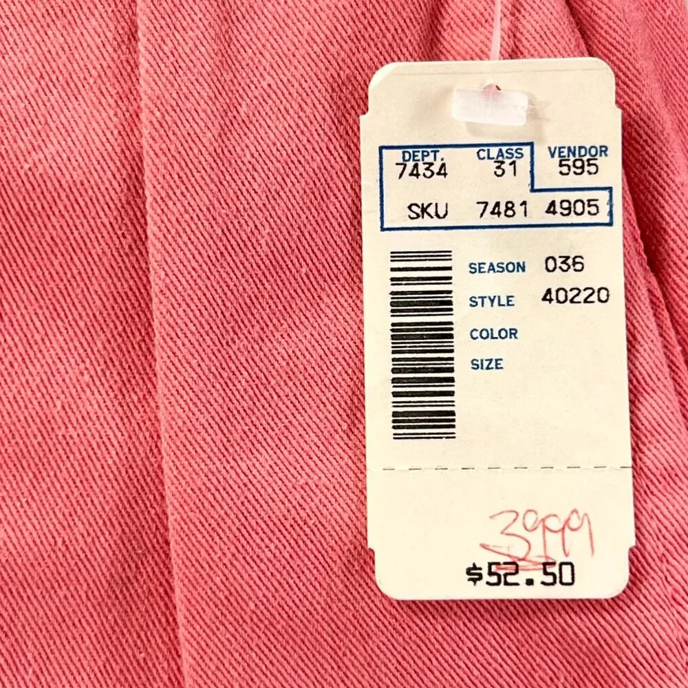 NWT Vtg Polo Ralph Lauren Mens Pleated Jeans 32x36 Retro Coral Pink Cotton USA - Picture 7 of 14